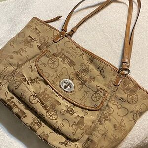 Please READ - Coach Brown Graphic Tote Bag